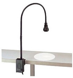 LÁMPARA DE RECONOCIMIENTO HALÓGENA HL1200, CON FUENTE DE RED MURAL Y ÁNGULO 12º, BLANCA. CON PINZA