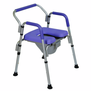 Cómodo Acküa de Aluminio para Ducha, 4 en 1, Plegable, con Respaldo, Púrpura