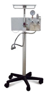 Máquina de anestesia con pedestal y vaporizador