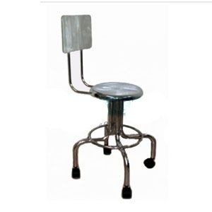 Banco Giratorio con respaldo cromado para anestesia