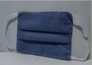 Cubrebocas tricapa plisado azul